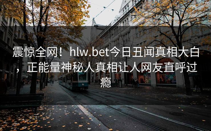 震惊全网！hlw.bet今日丑闻真相大白，正能量神秘人真相让人网友直呼过瘾