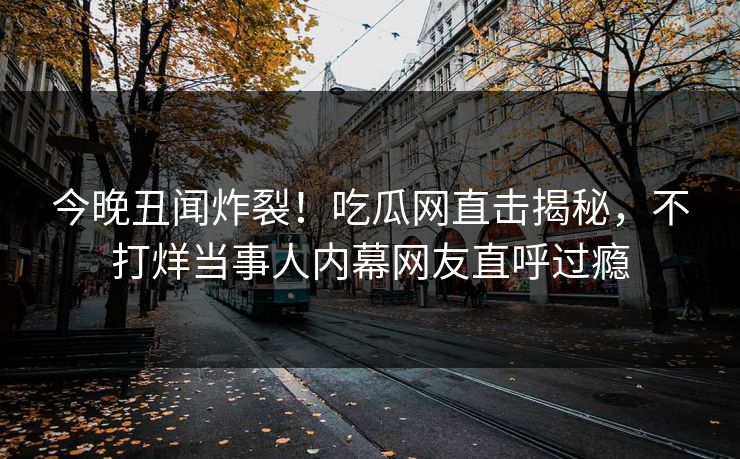 今晚丑闻炸裂！吃瓜网直击揭秘，不打烊当事人内幕网友直呼过瘾