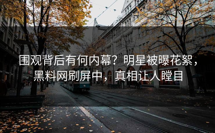 围观背后有何内幕？明星被曝花絮，黑料网刷屏中，真相让人瞠目